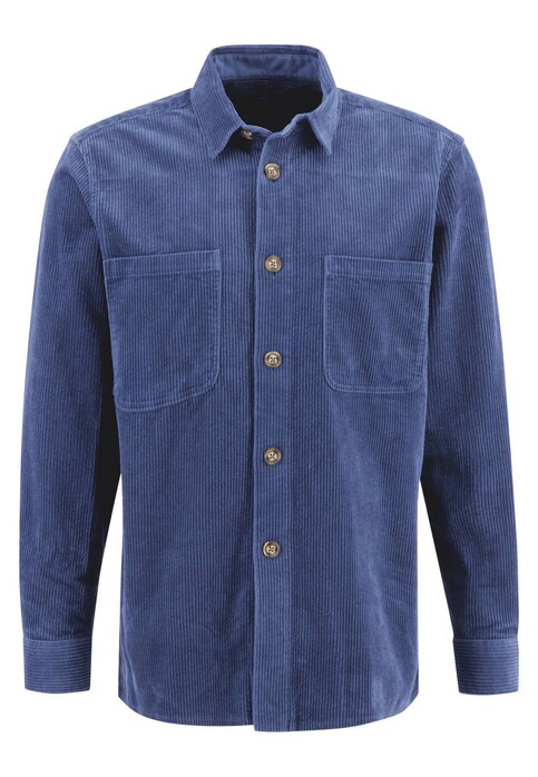 Fynch-Hatton Uni Cotton Corduroy Large Buttons Overshirt Wave