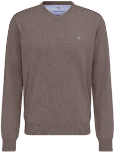 Fynch-Hatton Uni Cotton V-Neck Pullover Earth