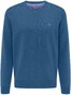 Fynch-Hatton Uni Katoen V-Hals Trui Azure