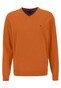 Fynch-Hatton Uni Katoen V-Hals Trui Burnt Orange