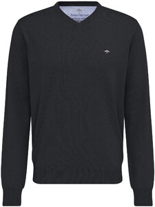 Fynch-Hatton Uni Katoen V-Hals Trui Charcoal