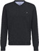 Fynch-Hatton Uni Katoen V-Hals Trui Charcoal