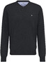 Fynch-Hatton Uni Katoen V-Hals Trui Charcoal