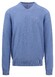 Fynch-Hatton Uni Katoen V-Hals Trui Crystal Blue