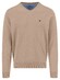 Fynch-Hatton Uni Katoen V-Hals Trui Light Taupe