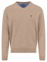 Fynch-Hatton Uni Katoen V-Hals Trui Light Taupe