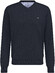 Fynch-Hatton Uni Katoen V-Hals Trui Navy