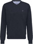 Fynch-Hatton Uni Katoen V-Hals Trui Navy