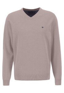 Fynch-Hatton Uni Katoen V-Hals Trui Pale Berry