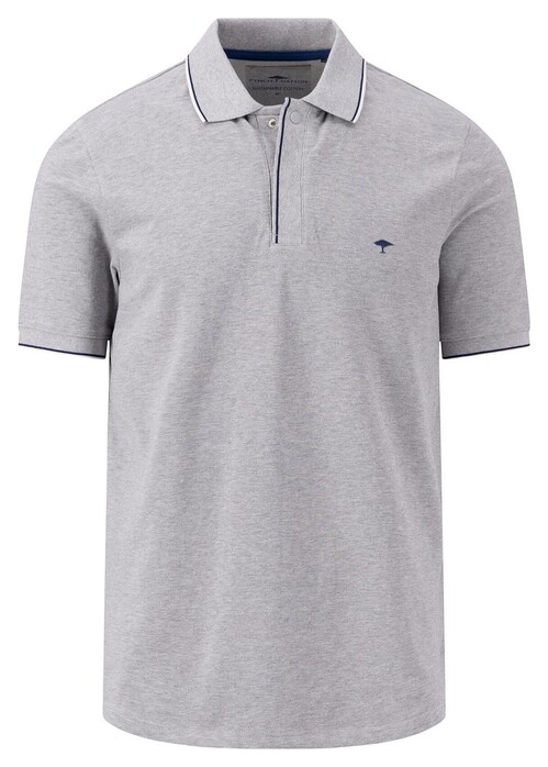 Fynch-Hatton Uni Tipping Contrast Polo Cool Grey
