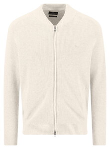 Fynch-Hatton Uno Color Texture Knit College Collar Two-Way Zip Vest Snow White