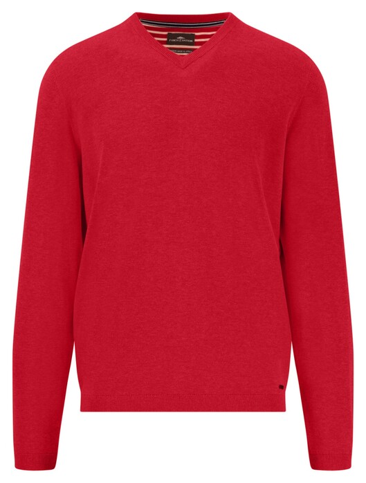 Fynch-Hatton V-Neck Air Cotton Trui Poppy Red