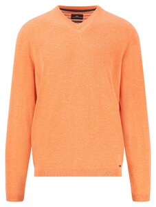 Fynch-Hatton V-Neck Air Cotton Trui Sunny Orange