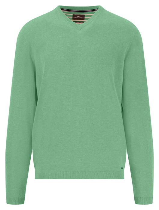 Fynch-Hatton V-Neck Air Cotton Trui Turf Green