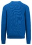 Fynch-Hatton V-Neck Allover Texture Superfine Cotton Pullover Strong Blue