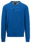 Fynch-Hatton V-Neck Allover Texture Superfine Cotton Trui Strong Blue
