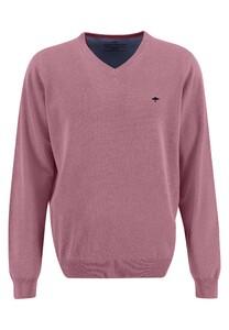 Fynch-Hatton V-Neck Fine Knit Cotton Trui Lila