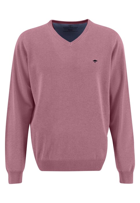 Fynch-Hatton V-Neck Fine Knit Cotton Trui Lila