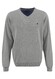 Fynch-Hatton V-Neck Fine Knit Cotton Trui Silver