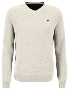Fynch-Hatton V-Neck Merino Cashmere Pullover Off White