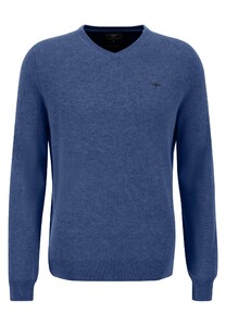 Fynch-Hatton V-Neck Merino Cashmere Pullover Wave