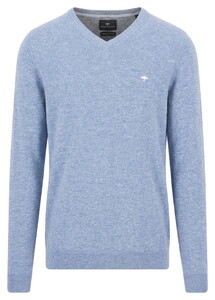 Fynch-Hatton V-Neck Merino Cashmere Trui Air Blue