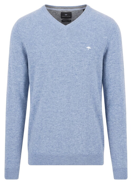 Fynch-Hatton V-Neck Merino Cashmere Trui Air Blue