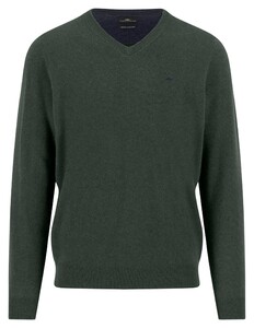 Fynch-Hatton V-Neck Merino Cashmere Trui Dark Ivy