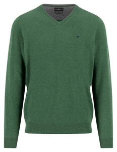 Fynch-Hatton V-Neck Merino Cashmere Trui Dark Leaf