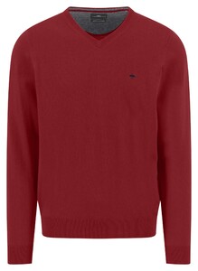 Fynch-Hatton V-Neck Merino Cashmere Trui Garnet Red