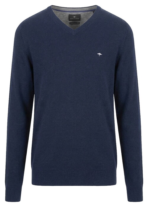 Fynch-Hatton V-Neck Merino Cashmere Trui Ink Blue