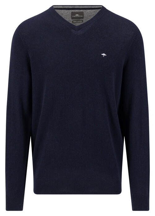 Fynch-Hatton V-Neck Merino Cashmere Trui Navy