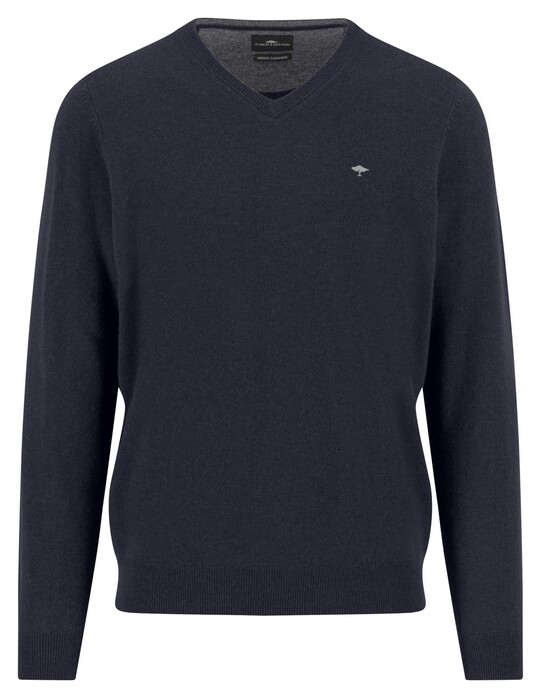 Fynch-Hatton V-Neck Merino Cashmere Trui Navy