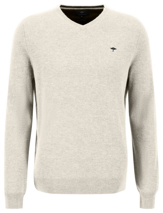 Fynch-Hatton V-Neck Merino Cashmere Trui Off White