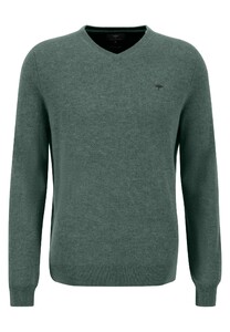 Fynch-Hatton V-Neck Merino Cashmere Trui Sage Green