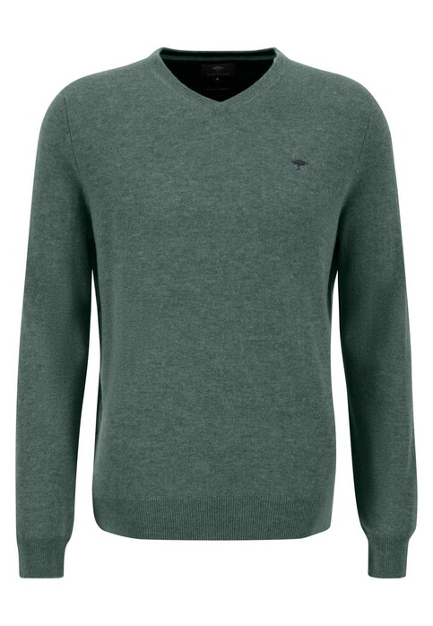 Fynch-Hatton V-Neck Merino Cashmere Trui Sage Green