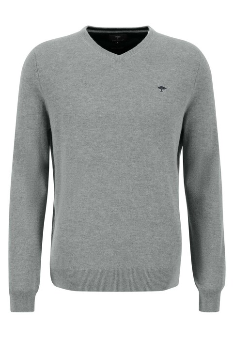 Fynch-Hatton V-Neck Merino Cashmere Trui Silver