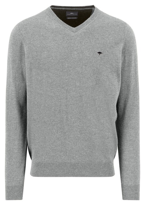 Fynch-Hatton V-Neck Merino Cashmere Trui Silver