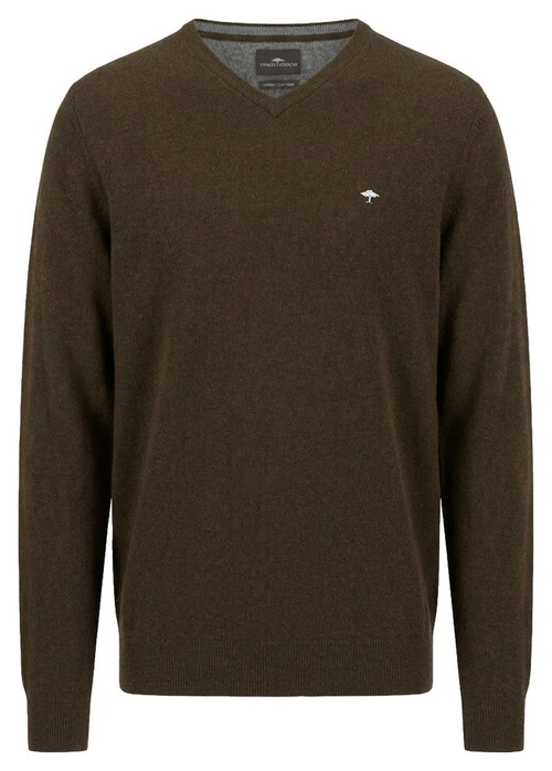 Fynch-Hatton V-Neck Merino Cashmere Trui Soil