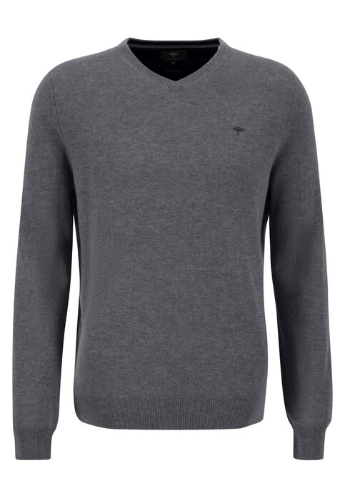 Fynch-Hatton V-Neck Merino Cashmere Trui Steel