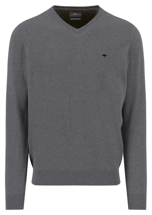 Fynch-Hatton V-Neck Merino Cashmere Trui Steel