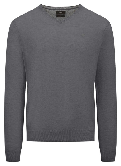 Fynch-Hatton V-Neck Merino Cashmere Trui Steel