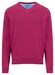 Fynch-Hatton V-Neck Solid Color Superfine 3-Ply Cotton Pullover Grape