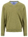 Fynch-Hatton V-Neck Solid Color Superfine 3-Ply Cotton Pullover Moss