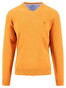 Fynch-Hatton V-Neck Solid Color Superfine 3-Ply Cotton Pullover Sienna