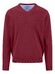 Fynch-Hatton V-Neck Solid Color Superfine 3-Ply Cotton Trui Brick