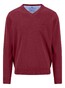 Fynch-Hatton V-Neck Solid Color Superfine 3-Ply Cotton Trui Brick