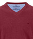 Fynch-Hatton V-Neck Solid Color Superfine 3-Ply Cotton Trui Brick