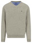 Fynch-Hatton V-Neck Solid Color Superfine 3-Ply Cotton Trui Clay
