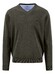 Fynch-Hatton V-Neck Solid Color Superfine 3-Ply Cotton Trui Cypress